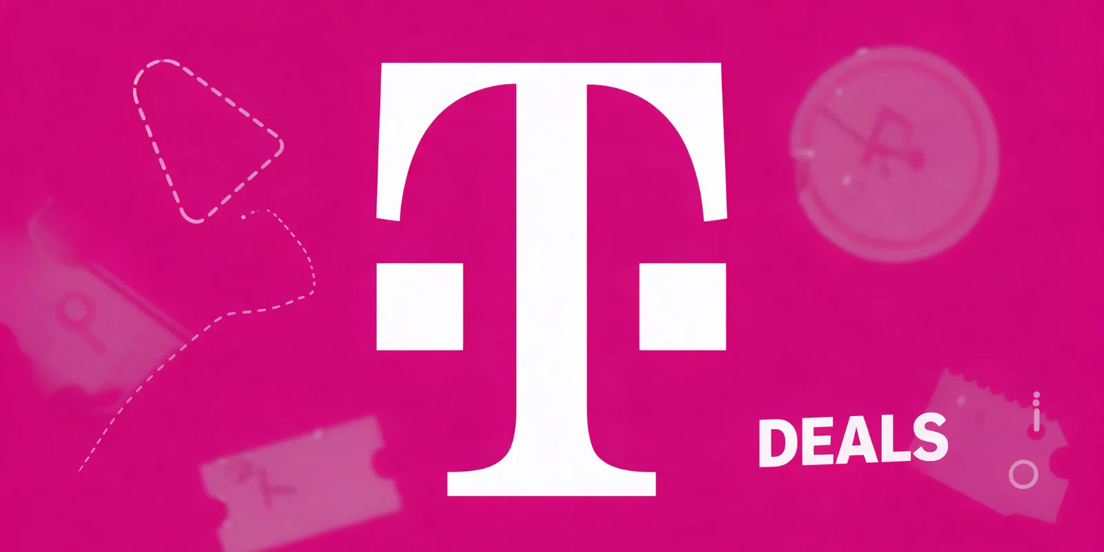T-Mobile logo on a magenta background with the word Deals